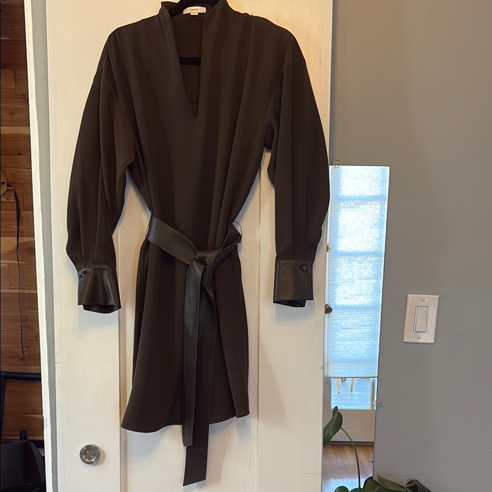 Vince dress, faux leather cuffs